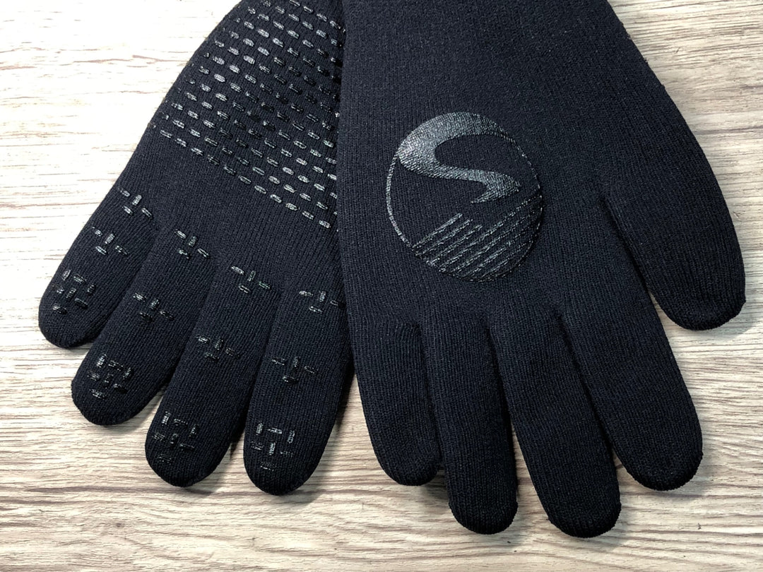 JF182 showers pass WATER PROOF KNIT GLOVES 長指 グローブ 黒 M