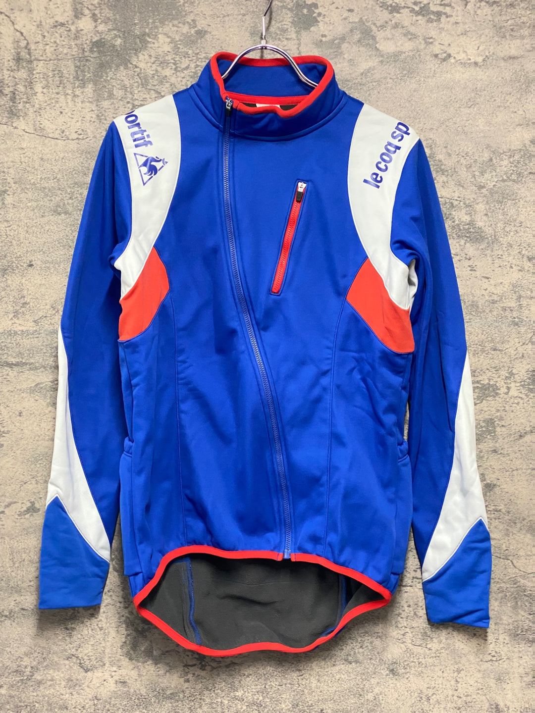 KA119 ルコックスポルティフ le coq sportif 長袖 サイクルジャケット 青 L 裏起毛
