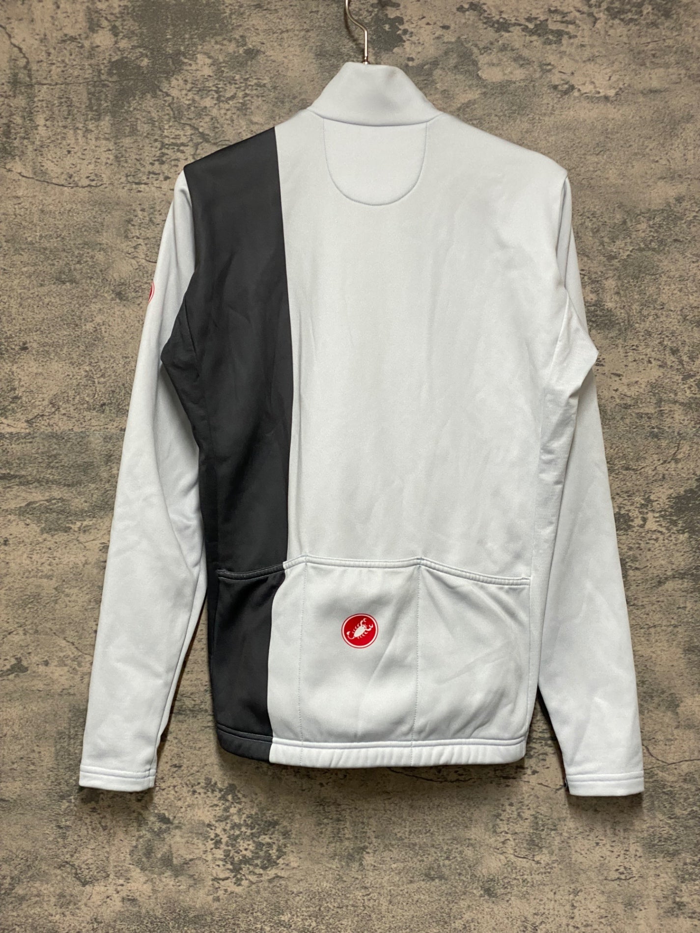 KB405 カステリ CASTELLI 長袖 サイクルジャージ 白グレー S 裏起毛