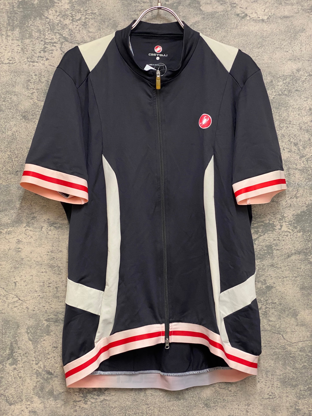 JN603 カステリ castelli 半袖サイクルジャージ 黒白 XXXL 色移り 黄ばみ