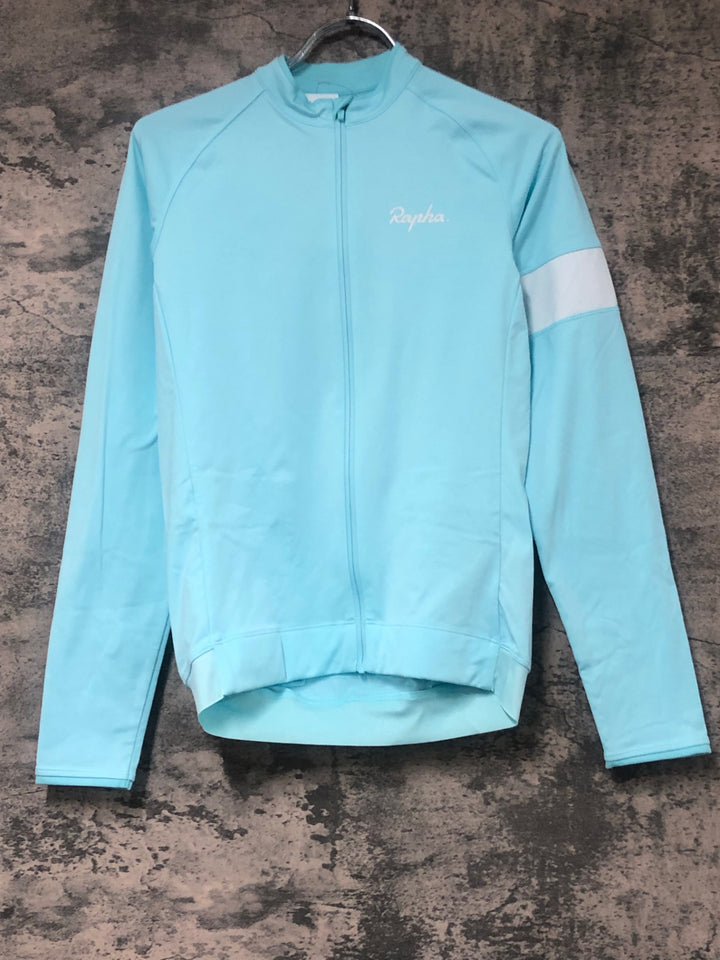 JG939 ラファ Rapha Rapha WOMEN'S CORE LONG SLEEVE JERSEY 長袖サイクルジャージ 水色 XS 裏起毛