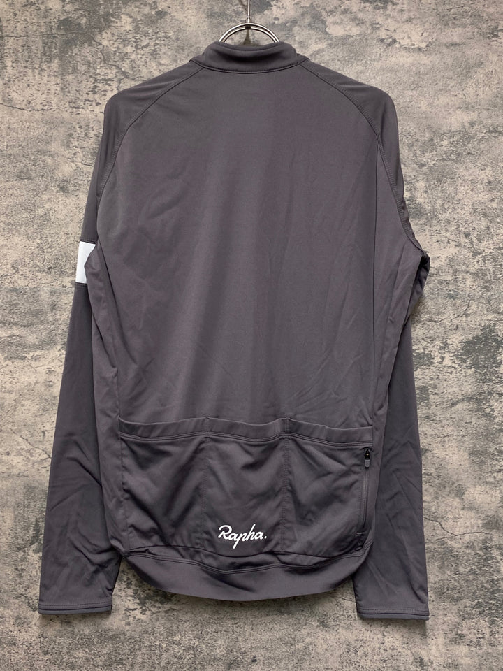 JV499 ラファ Rapha CORE LONG SLEEVE JERSEY 長袖 サイクルジャージ スモークブラウン L 裏起毛