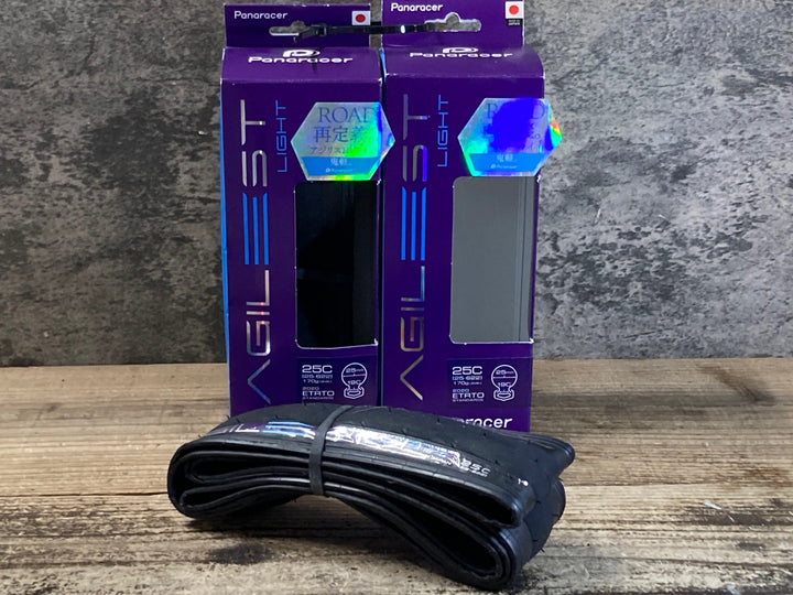 JT734 パナレーサー Panaracer アジリスト AGILEST LIGHT タイヤ クリンチャー 700x25C 黒 2本セット 未使用