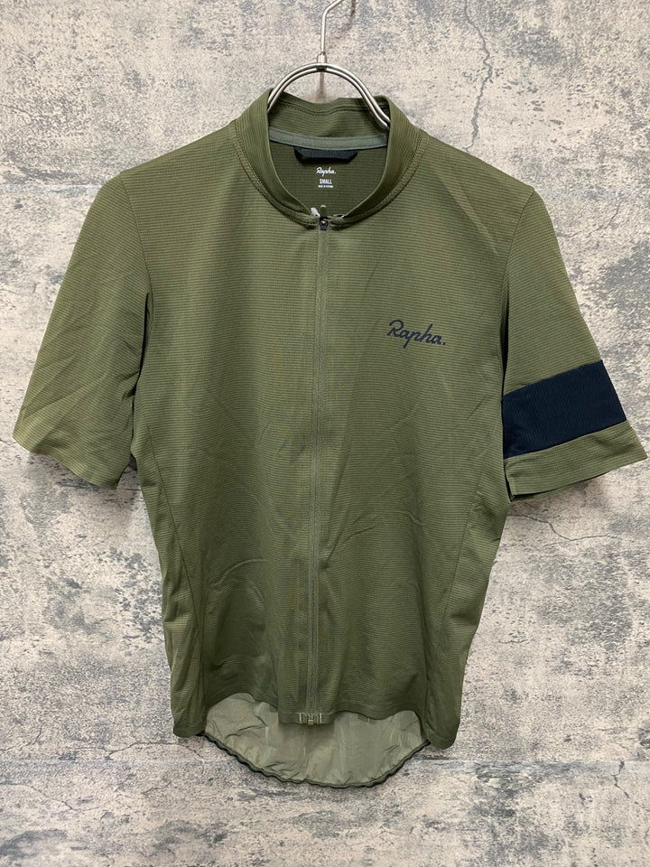 KB061 ラファ Rapha CLASSIC FLYWEIGHT JERSEY 半袖 サイクルジャージ オリーブ S ※ゴム伸び