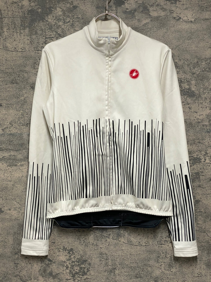 JV432 カステリ CASTELLI 長袖 サイクルジャージ 白 M 裏起毛