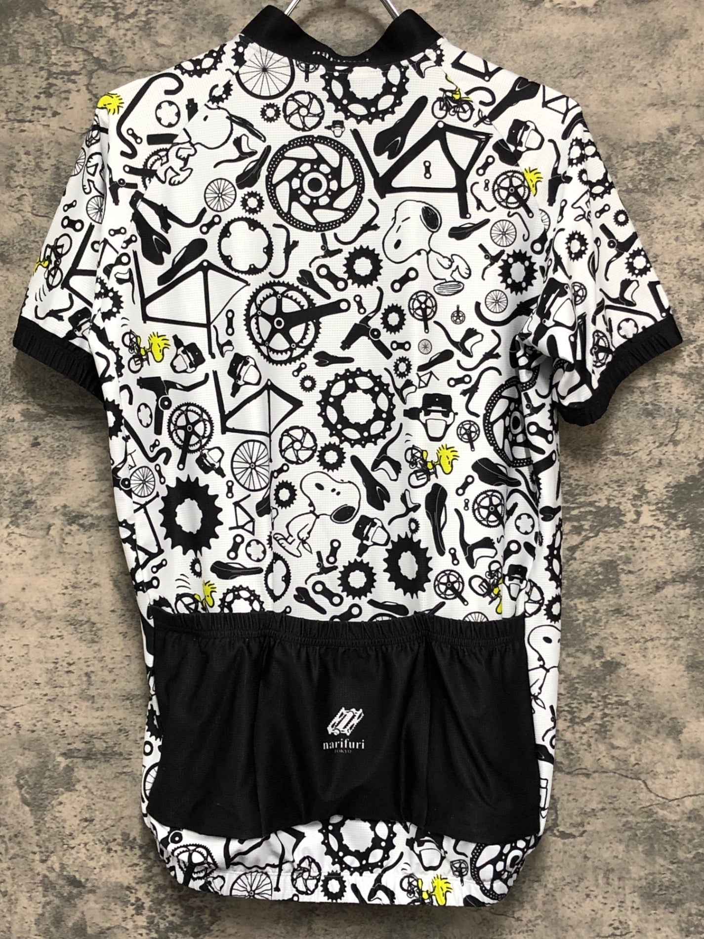 KE334 ナリフリ narifuri VINTAGE PEANUTS 半袖 サイクルジャージ 白