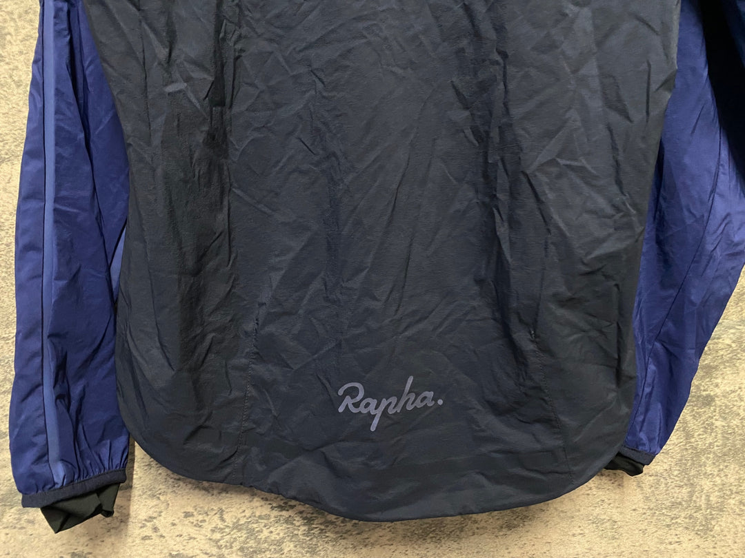 KC033 ラファ Rapha CLASSIC WIND CHECK JACKET 長袖 ウインドブレイカー 紺 M ※汚れあり