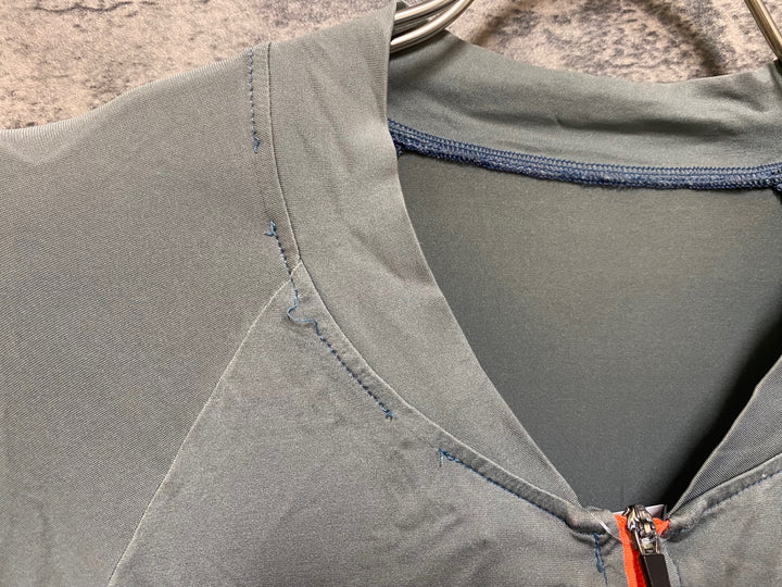 JS103 マイン MYN 半袖 サイクルジャージ グレー M ※ほつれ