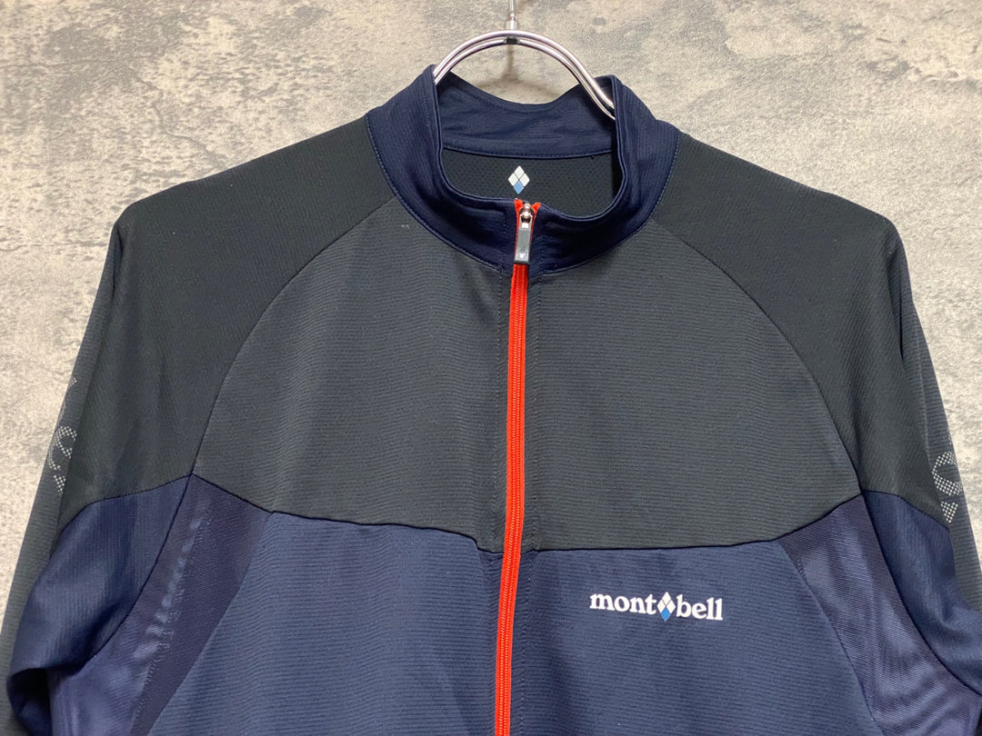 KB899 モンベル mont-bell 長袖 サイクルジャージ 紺 L