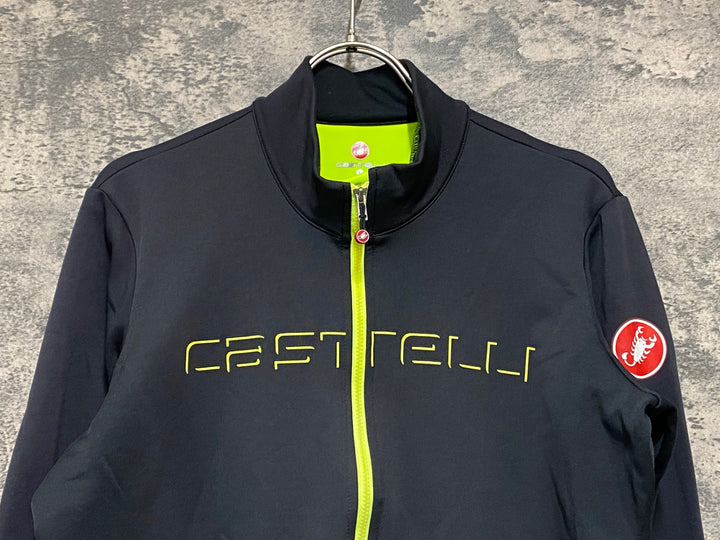 JW466 カステリ CASTELLI 長袖 サイクルジャージ 黒黄 L 裏起毛