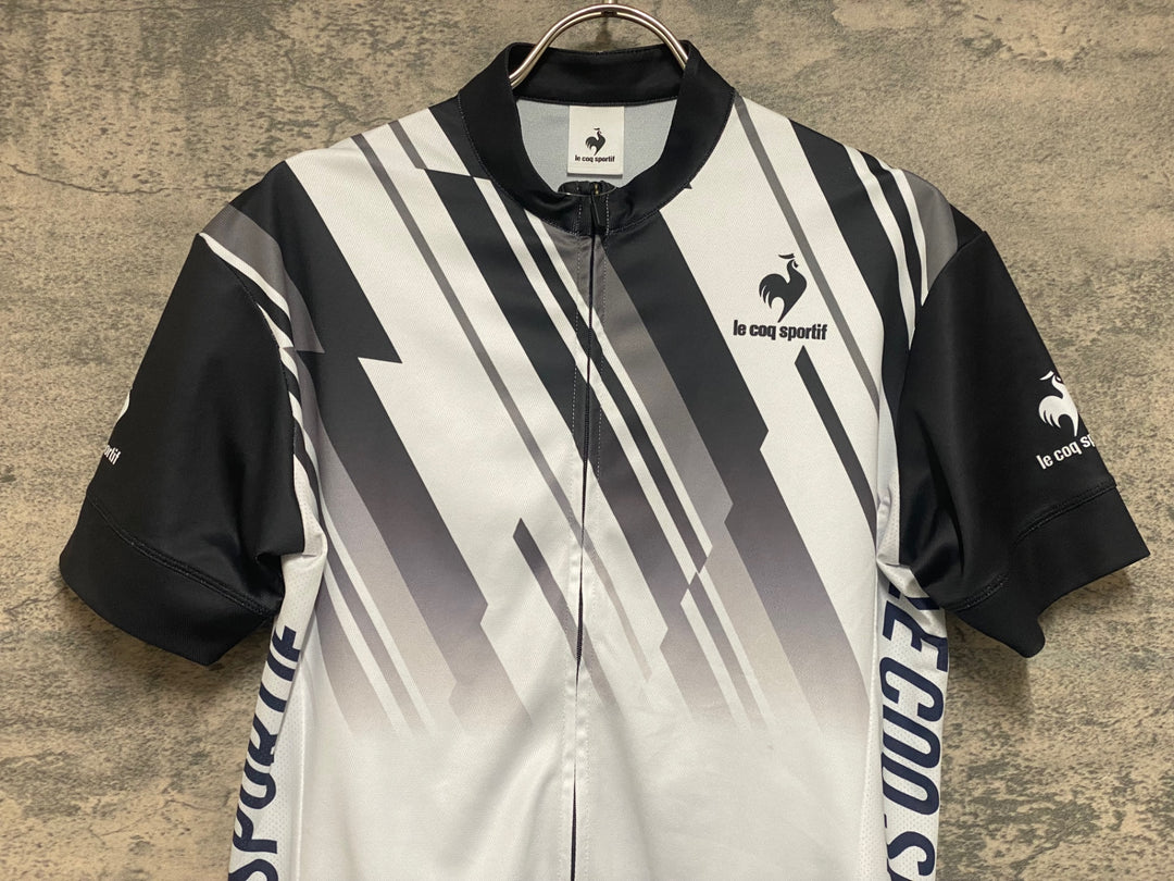 JP155 ルコックスポルティフ le coq sportif 半袖 サイクルジャージ 白 黒 S