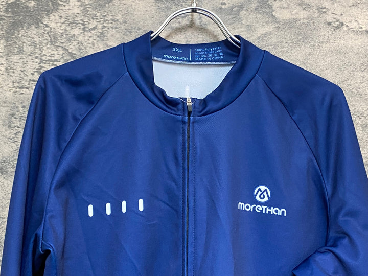 KN294 モーゼン morethan 長袖 サイクルジャージ 紺 3XL 裏起毛