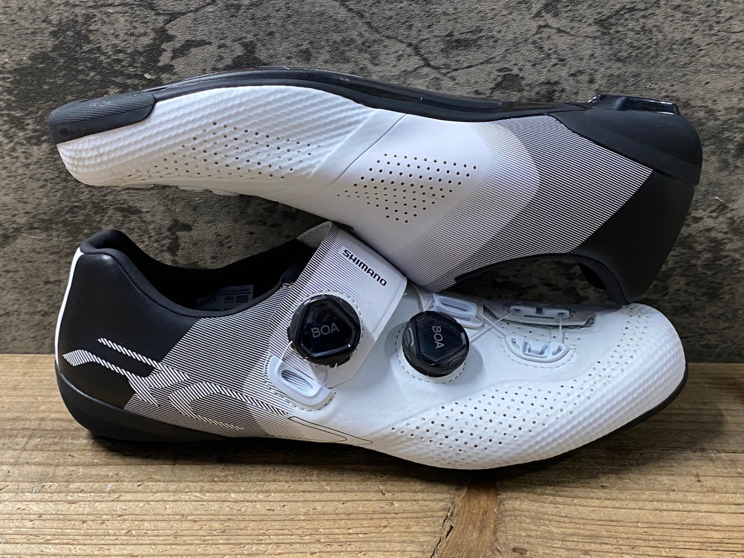 KN119 シマノ SHIMANO RC7 SHRC702M W01E ビンディングシューズ 3穴 BOA 白 EU43