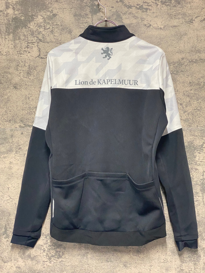 KJ828 リオンドカペルミュール Lion de kapelmuur 長袖 サイクルジャケット 白黒 ASIA M 裏起毛