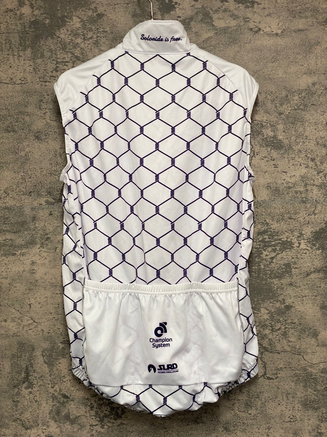 JJ591 チャンピオンシステム ChampionSystem サイクルベスト 白 紫 Mサイズ