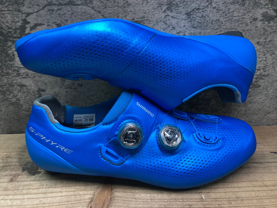 JI914 シマノ SHIMANO S-PHYRE RC9 SH-RC901M ビンディングシューズ 青 EU43 3穴