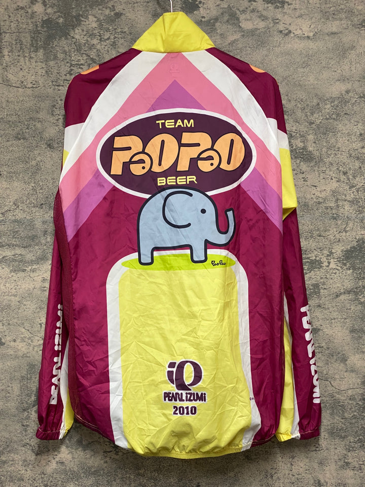 KL087 パールイズミ PEARL iZUMi 長袖 ウインドブレイカー 紫 黄 M TEAM PAOPAO BEER