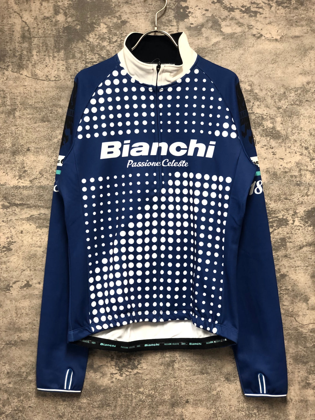 KJ356 ビアンキ Bianchi 長袖 サイクルジャケット 紺 L 裏起毛