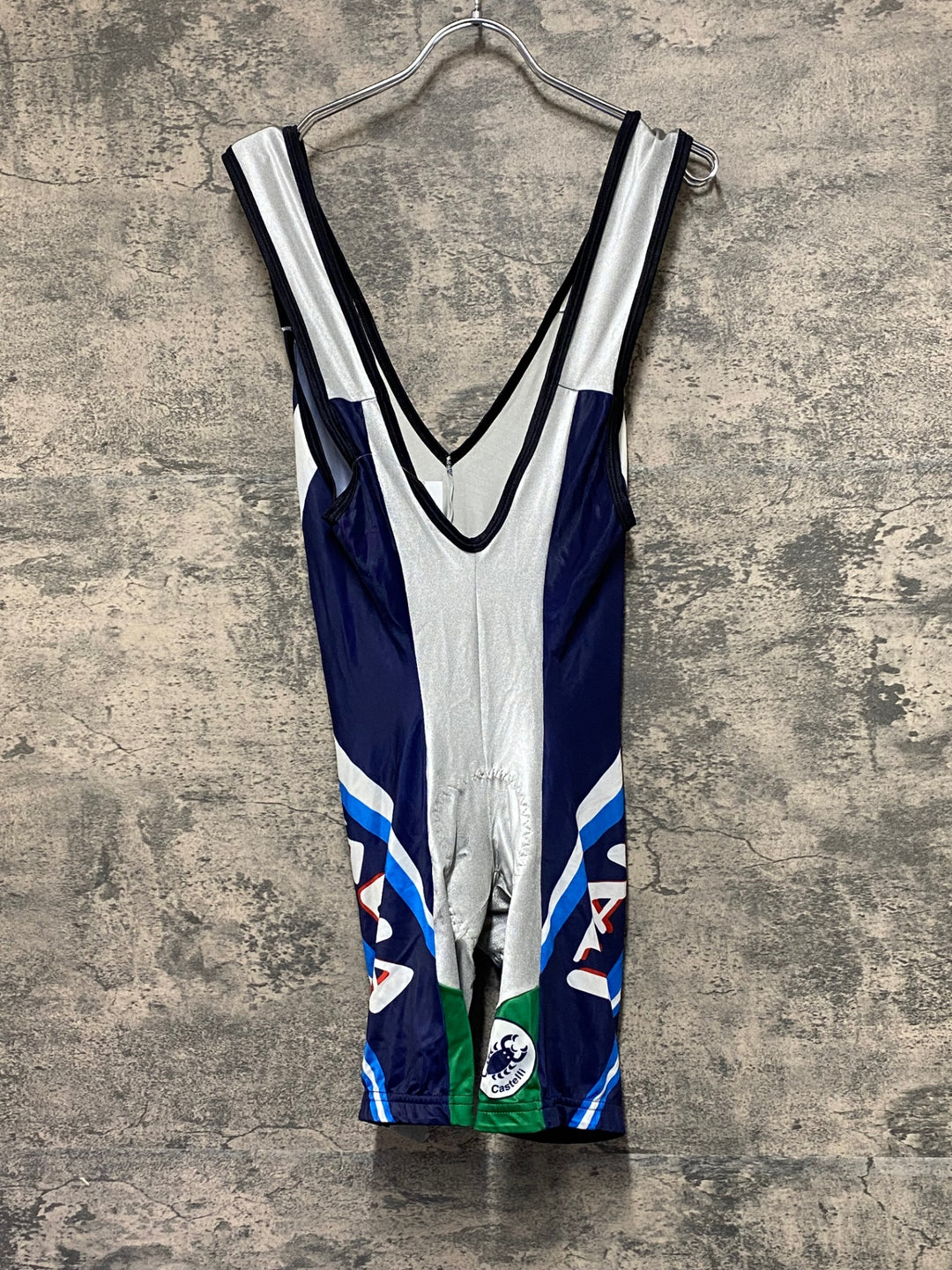 KE534 カステリ Castelli ビブショーツ 青 白 M ヴィンテージ