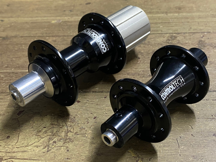 KL705 コントロールテック CONTROLTECH 前後ハブセット 黒 シマノ10S 20/24H OLD108x142mm