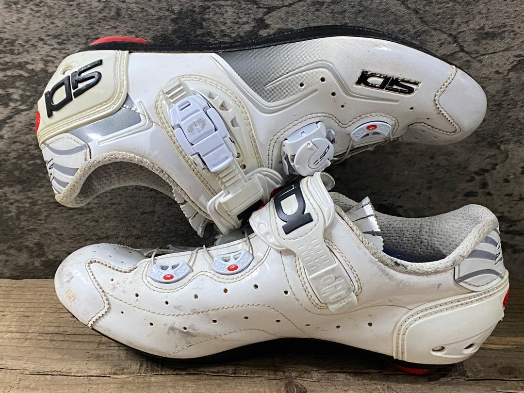 KH566 シディ SIDI WIRE VENT CARBON ビンディングシューズ 3穴 白 EU40 ※かかとソール減り