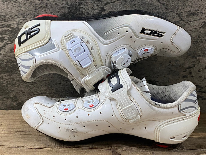 KH566 シディ SIDI WIRE VENT CARBON ビンディングシューズ 3穴 白 EU40 ※かかとソール減り