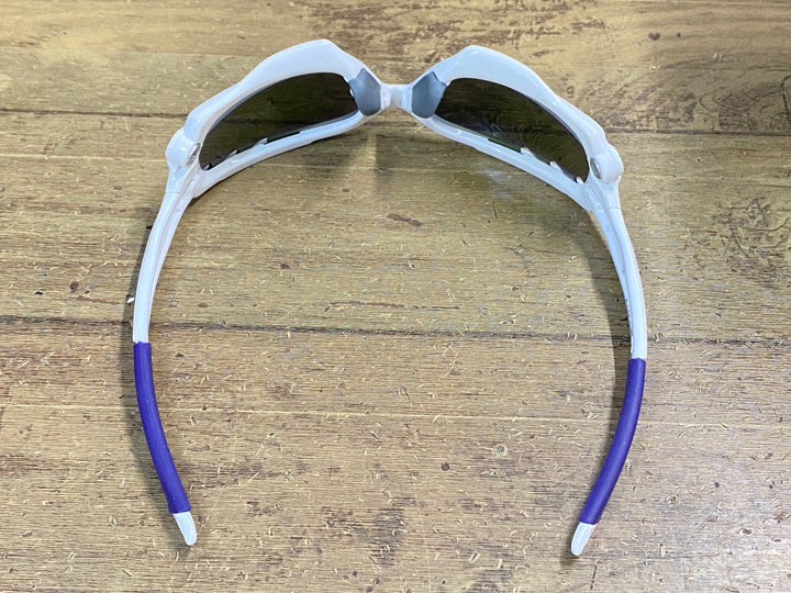 KE557 オークリー OAKLEY RACING JACKET サングラス アイウェア 白 紫 ※レンズ剥がれ擦れ