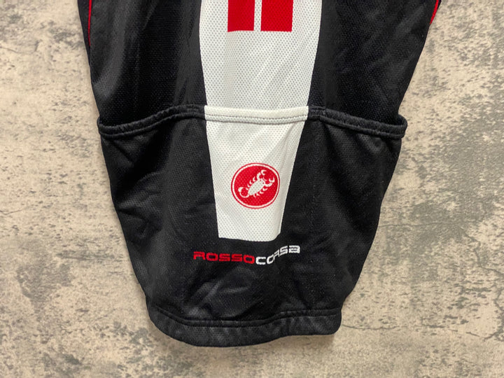JT065 カステリ CASTELLI 半袖サイクルジャージ 黒 S ほつれあり