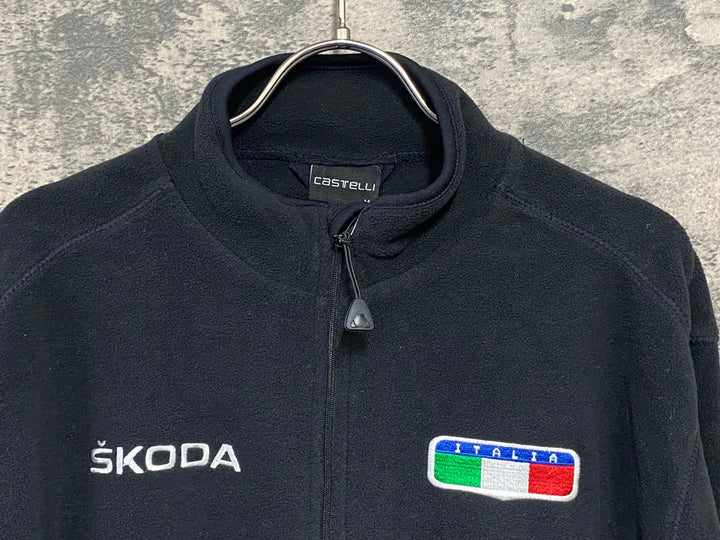 JV553 カステリ CASTELLI 長袖 ジャケット 黒 M 裏起毛 ITALIA Skoda