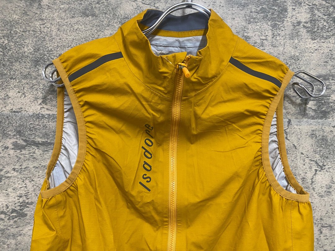 KO578 イザドア Isadore SIGNATURE RAIN GILET サイクルベスト ジレ 黄 M