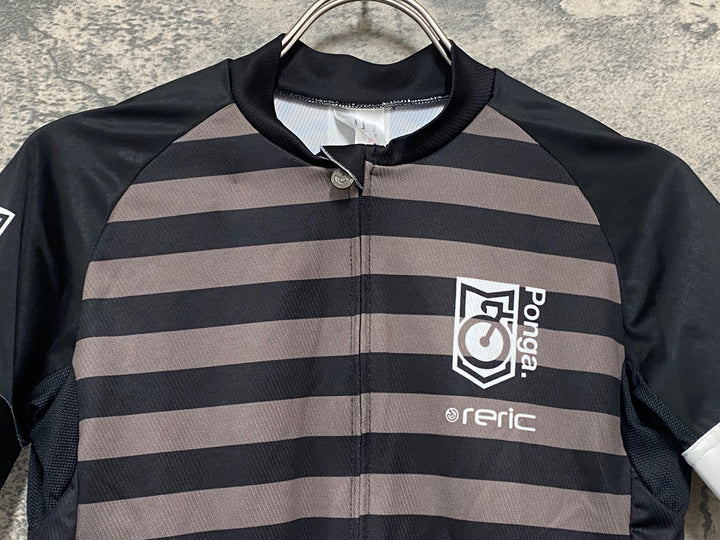 JX658 レリック reric 半袖 サイクルジャージ 黒茶 ボーダー レディース S