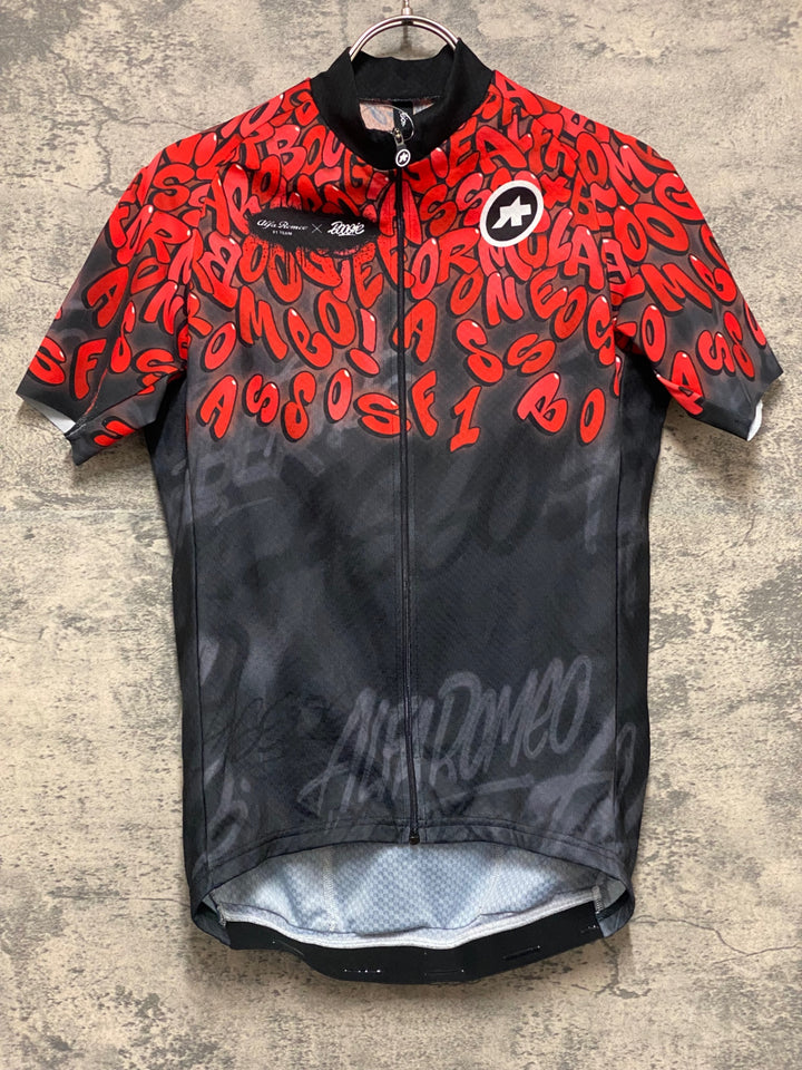 KF518 アソス ASSOS MILLE GT JERSEY C2 BOOGIE X ALFA ROMEO 半袖 サイクルジャージ 赤黒 S