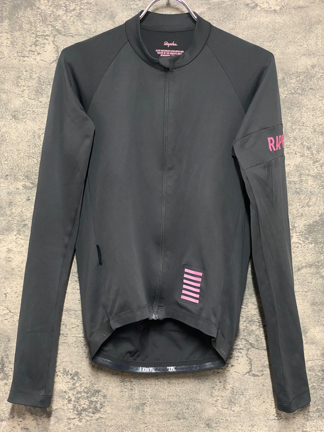 KM627 ラファ Rapha PRO TEAM LONG SLEEVE TRAINING JERSEY 長袖 サイクルジャージ グレー S ※擦れ等使用感あり