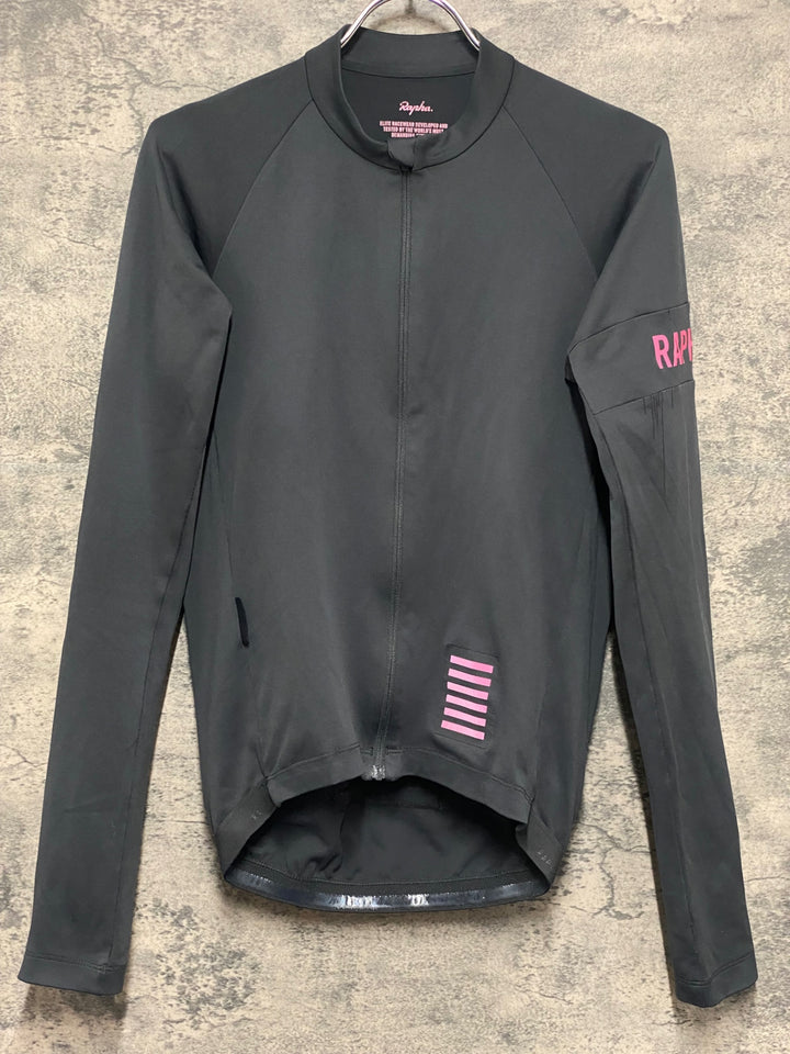 KM627 ラファ Rapha PRO TEAM LONG SLEEVE TRAINING JERSEY 長袖 サイクルジャージ グレー S ※擦れ等使用感あり