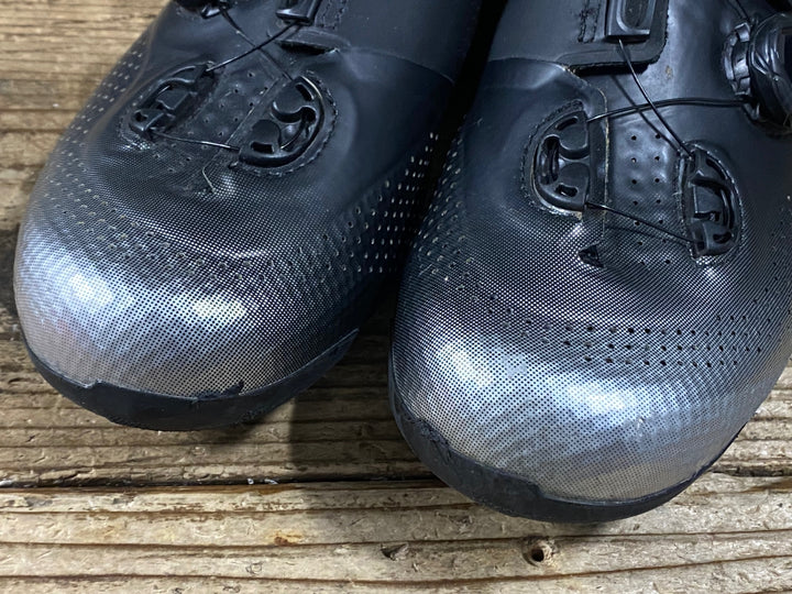 KG985 シマノ SHIMANO PC7 SHRC702M WIDE ビンディングシューズ 3穴 BOA シルバー 黒 EU44 ※ソール欠品