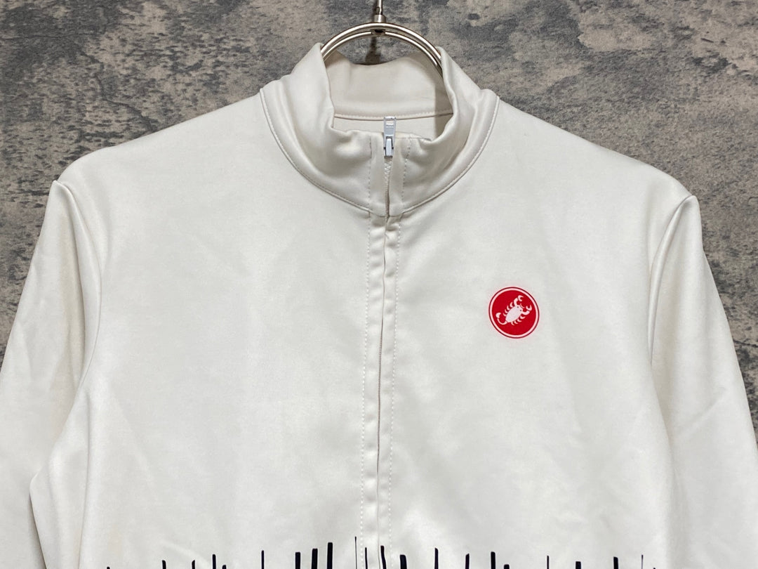 JV432 カステリ CASTELLI 長袖 サイクルジャージ 白 M 裏起毛
