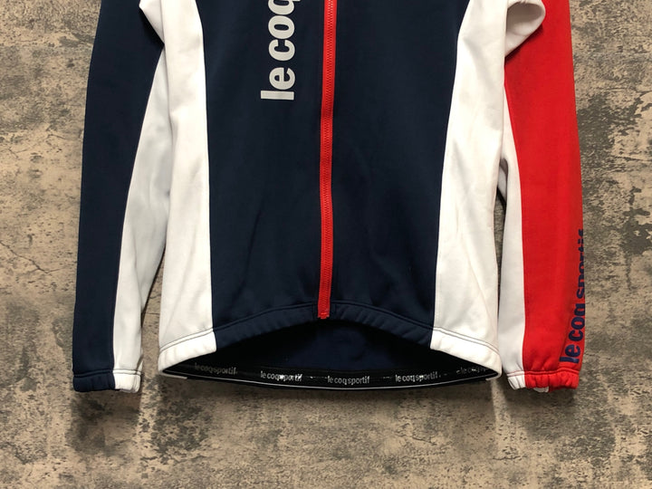 KN788 ルコックスポルティフ le coq sportif 裏起毛 サイクルジャケット 紺白 L