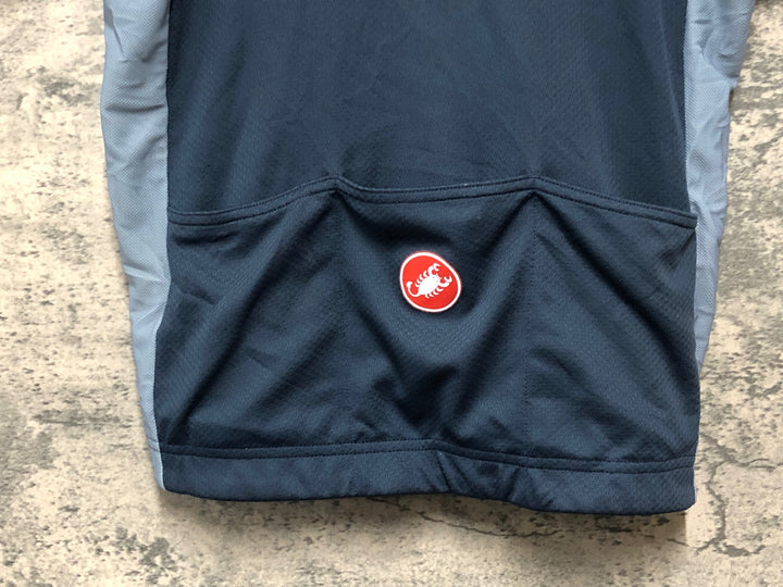 KD432 カステリ CASTELLI 半袖 サイクルジャージ 紺 M