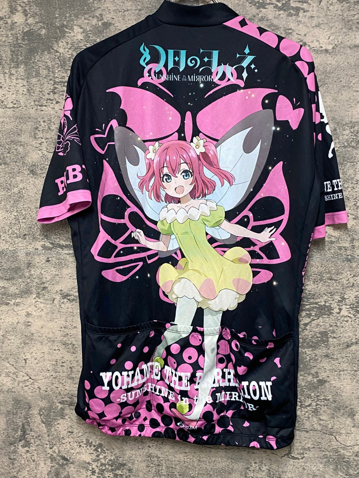 KG895 ファイス FICE 半袖 サイクルジャージ 黒 ピンク XL 幻日のヨハネ ルビィ Ver.