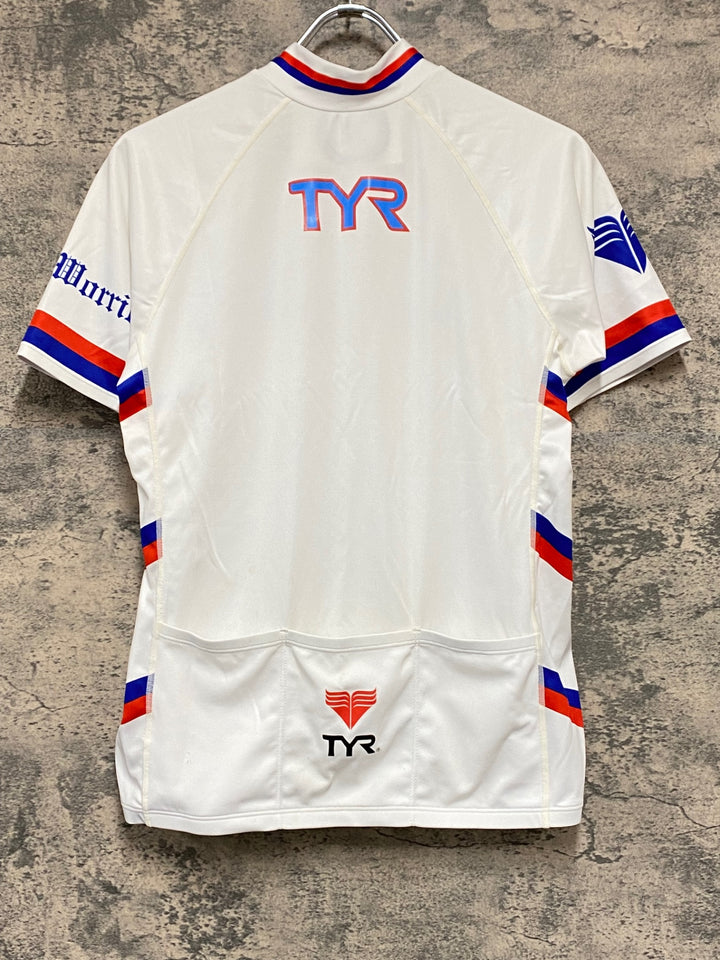 JZ558 TYR 半袖 サイクルジャージ 白 M