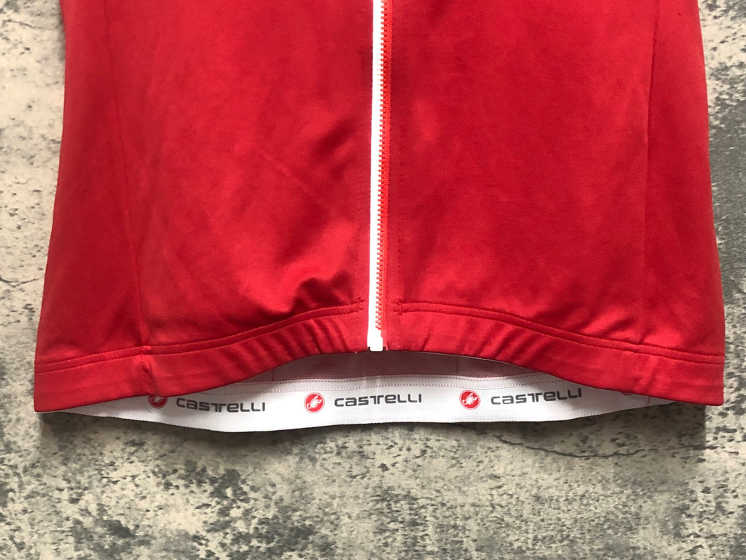 KP591 カステリ CASTELLI 半袖 サイクルジャージ 赤 レディース M