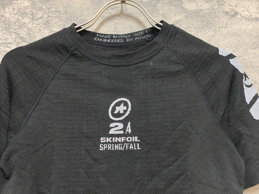KA899 アソス ASSOS SKINFOIL SPRING 半袖 ベースレイヤー 黒 Ⅰ
