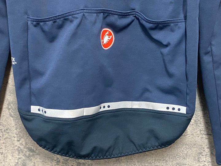 JZ100 カステリ CASTELLI ROSSO CORSA perfetto 長袖 サイクルジャケット 紺 XS GORE-TEX INFINIUM