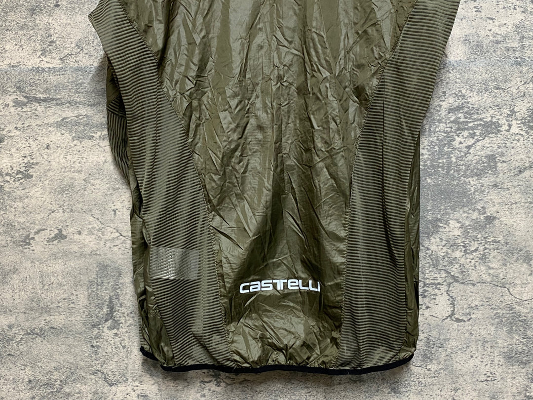 JP536 カステリ CASTELLI 長袖 ウインドブレイカー オリーブ L