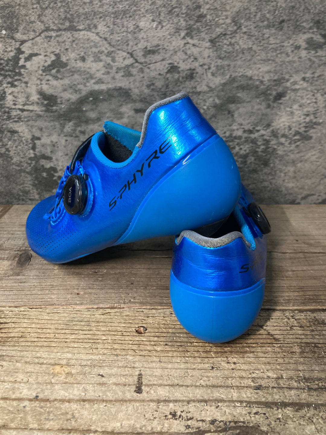 JY155 シマノ SHIMANO S-PHYRE SHRC901 B01 S ビンディングシューズ 3穴 青 EU40.5 ※ボルト受け欠の為ジャンク