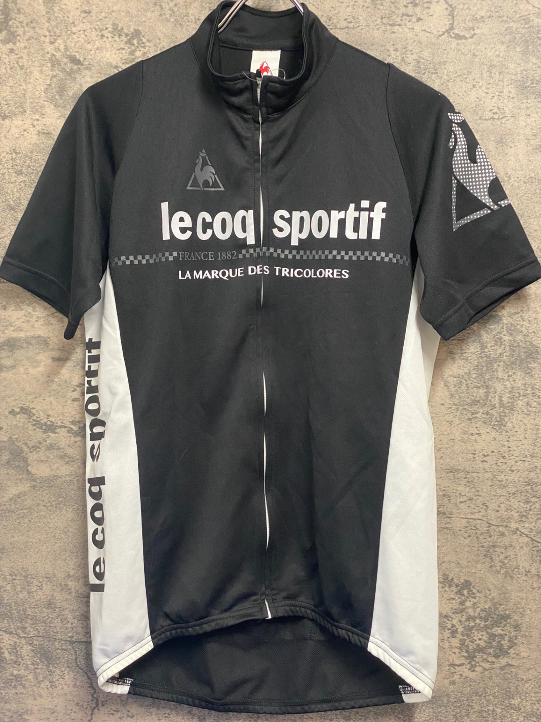 JT316 ルコックスポルティフ le coq sportif 半袖 サイクルジャージ 白 黒 L