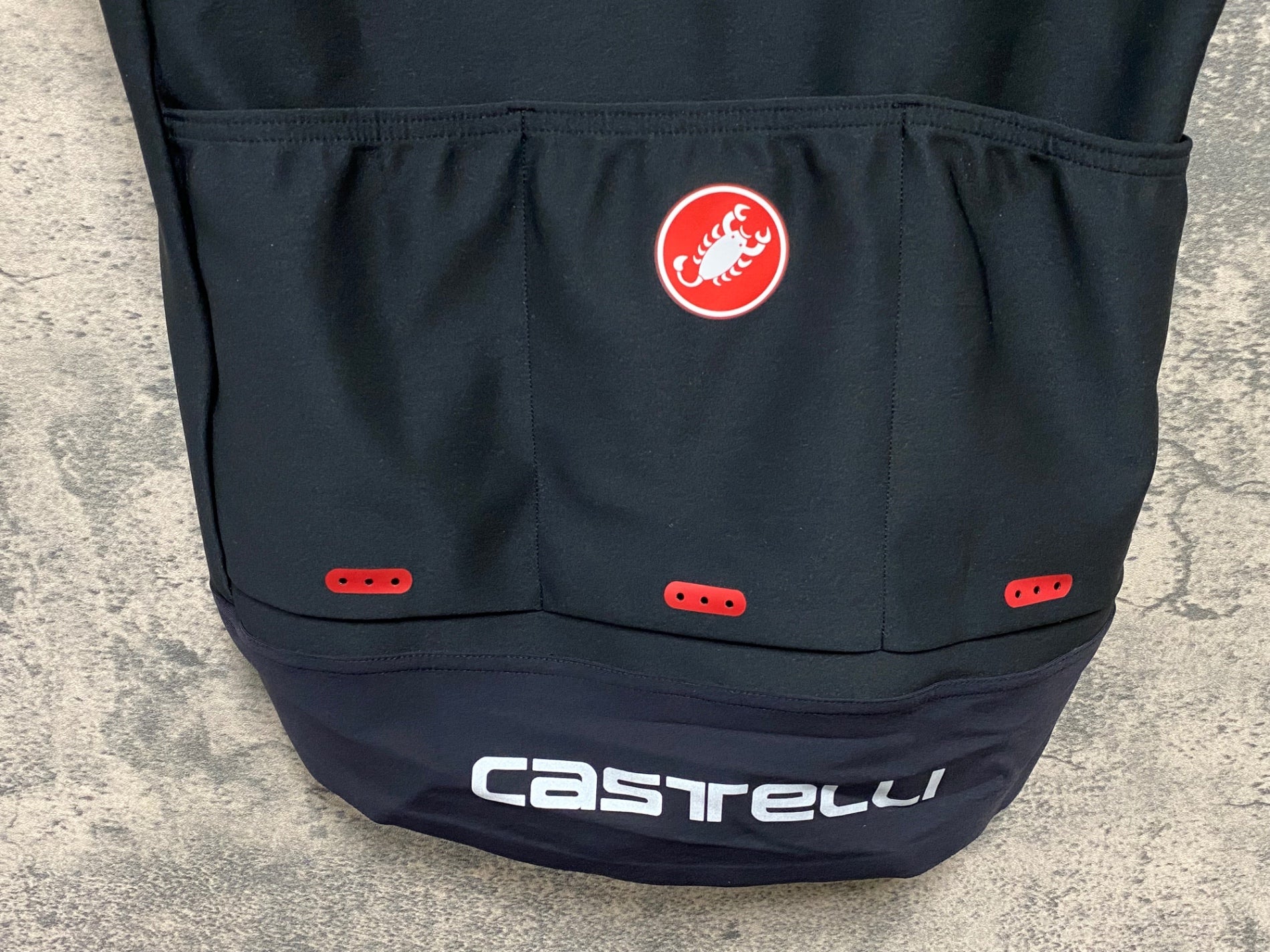 KB223 カステリ CASTELLI ROSSOCORSA 半袖 サイクルジャージ 黒 赤 S