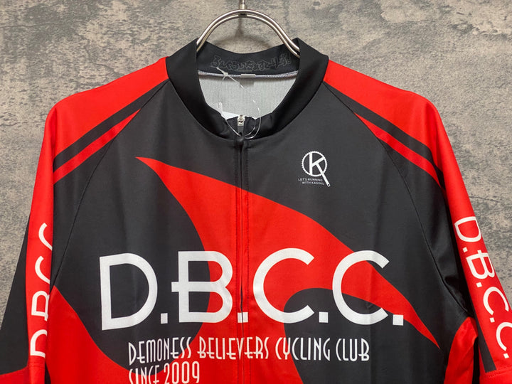 JQ010 アウローラ AURORA 半袖 サイクルジャージ 赤 黒 2XL ろんぐらいだぁすとーりーず!