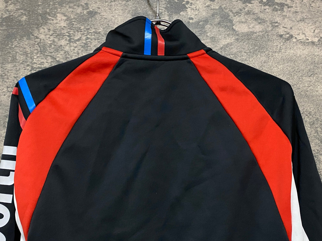 KC849 ルコックスポルティフ le coq sportif 長袖 サイクルジャケット 黒 M 裏起毛 ※たばこ臭