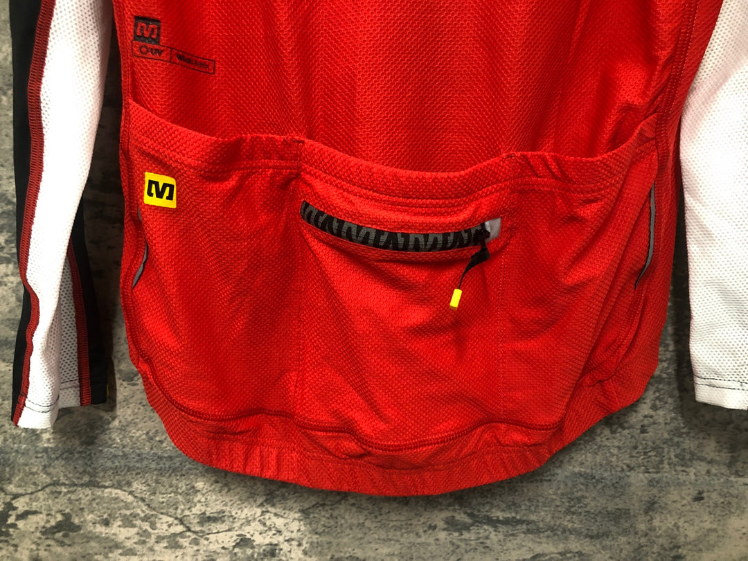 JH286 マヴィック MAVIC 長袖 メッシュ サイクルジャージ 赤 L